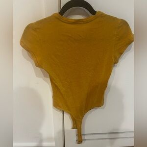 Re/Done Mustard Bodysuit
